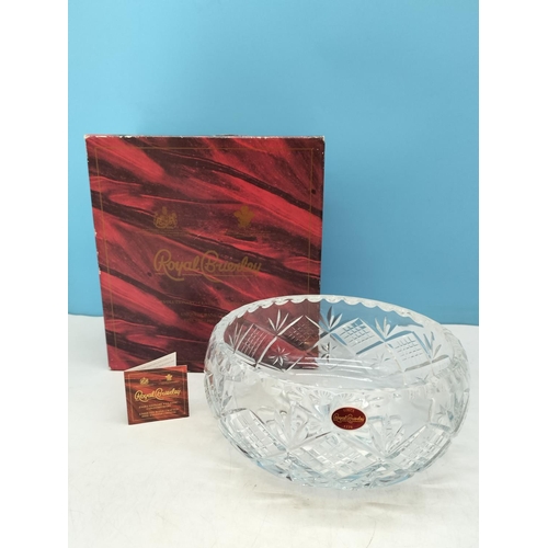 303 - Boxed Royal Brierley Cut Glass Bowl plus Boxed Set Containing 2 Wine Glasses and 2 Tumblers.