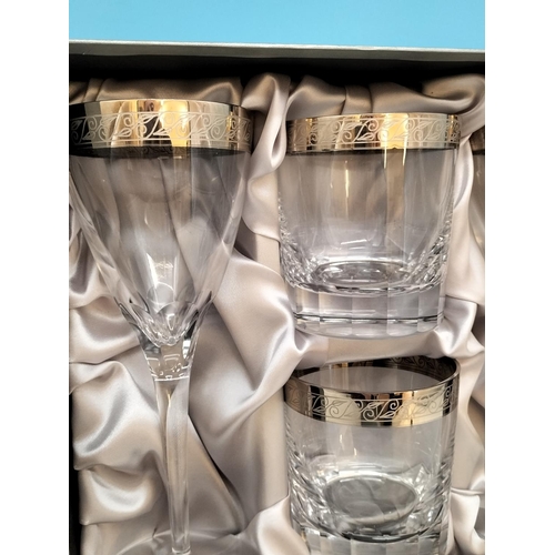 303 - Boxed Royal Brierley Cut Glass Bowl plus Boxed Set Containing 2 Wine Glasses and 2 Tumblers.