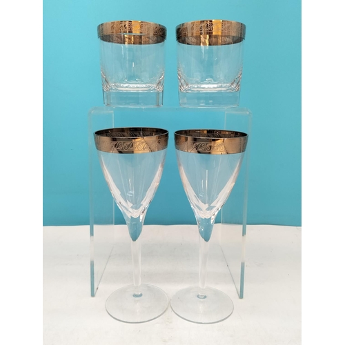 303 - Boxed Royal Brierley Cut Glass Bowl plus Boxed Set Containing 2 Wine Glasses and 2 Tumblers.