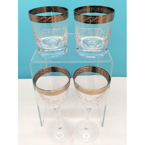 303 - Boxed Royal Brierley Cut Glass Bowl plus Boxed Set Containing 2 Wine Glasses and 2 Tumblers.