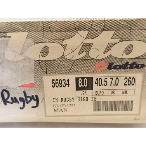 304 - 2 Pairs of Lotto Rugby Boots. Sizes 7 and 7.5. Little or No Use.