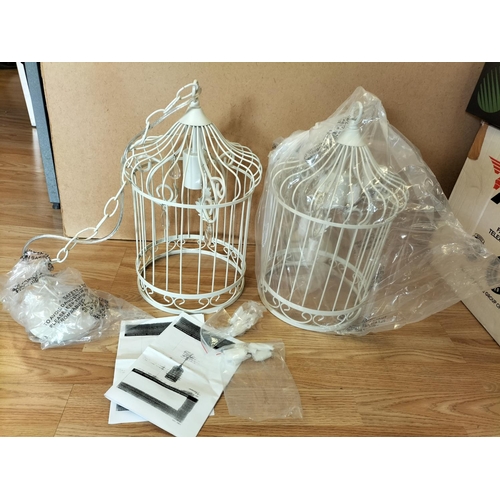 316 - As New/Unused 2 x 40cm Birdcage Outdoor Patio Lighting Pendants (Mains Powered). In Original Boxes b... 