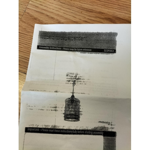 316 - As New/Unused 2 x 40cm Birdcage Outdoor Patio Lighting Pendants (Mains Powered). In Original Boxes b... 