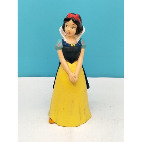 317 - Vintage Disney 20cm Snow White Money Box and Seven Dwarfs Rubber Squeeze Toys.