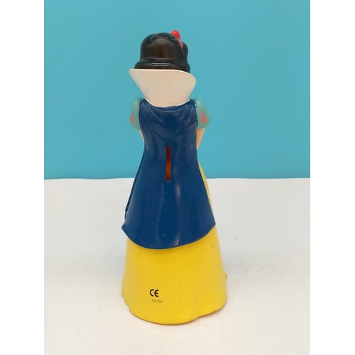 317 - Vintage Disney 20cm Snow White Money Box and Seven Dwarfs Rubber Squeeze Toys.