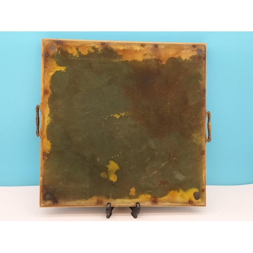 320 - Framed Tile Items (3) to include 2 x Ceramic Trays, Largest Being 38cm x 38cm.