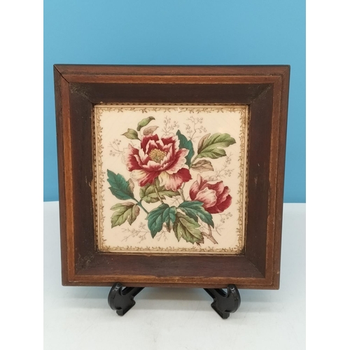 320 - Framed Tile Items (3) to include 2 x Ceramic Trays, Largest Being 38cm x 38cm.