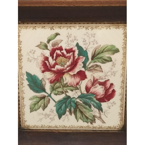 320 - Framed Tile Items (3) to include 2 x Ceramic Trays, Largest Being 38cm x 38cm.