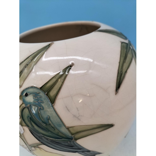 323 - Moorcroft 'Finches and Lemons' Designed by Sally Tuffin. 25cm High, 23cm Diameter. A/F Crazing to Bo... 