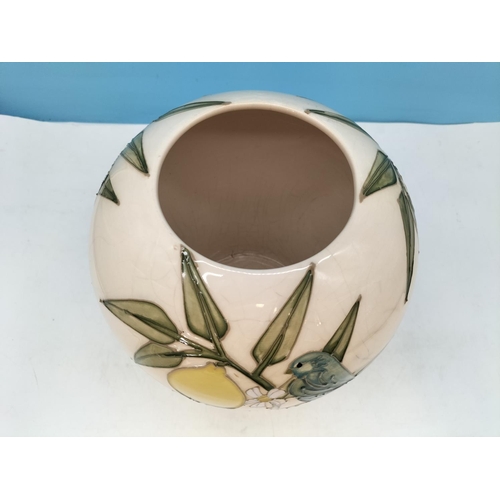 323 - Moorcroft 'Finches and Lemons' Designed by Sally Tuffin. 25cm High, 23cm Diameter. A/F Crazing to Bo... 