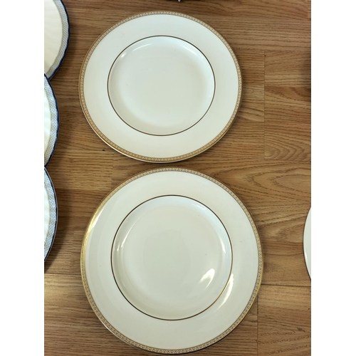 326 - Collection of China Platters and Dinner Plates to include Minton 'Haddon Hall Trellis Blue', Minton ... 