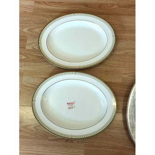 326 - Collection of China Platters and Dinner Plates to include Minton 'Haddon Hall Trellis Blue', Minton ... 