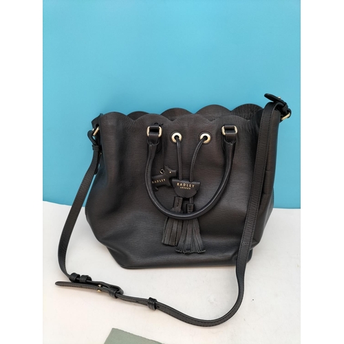 327 - 2 x Radley Bags with Dust Bags, Black Tote Bag (27cm x 32cm) plus Tan/Peach Bag.