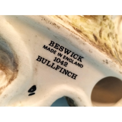 337 - Beswick Bird Figures (3) to include Greenfinch 2105, Bullfinch 1042 and Unmarked Pheasant. Tallest 7... 