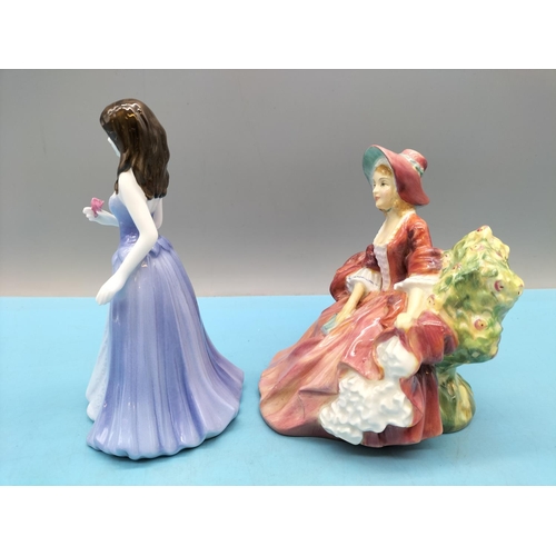 338 - Coalport Lady Figure 'Ellie' plus Royal Doulton Figure 'Lydia' HN 1908. Tallest 13.5cm.