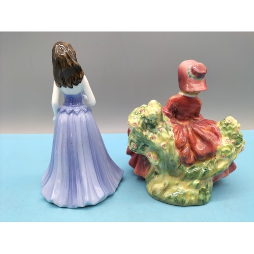 338 - Coalport Lady Figure 'Ellie' plus Royal Doulton Figure 'Lydia' HN 1908. Tallest 13.5cm.
