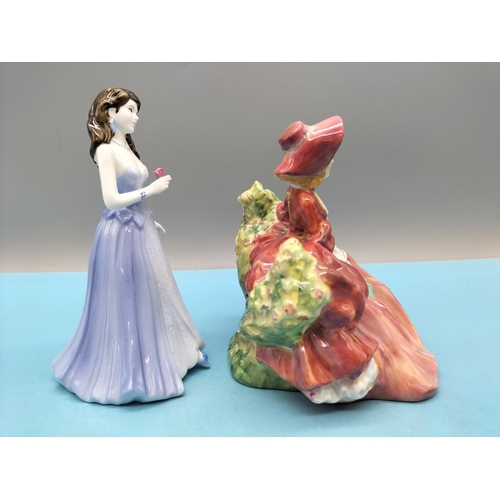 338 - Coalport Lady Figure 'Ellie' plus Royal Doulton Figure 'Lydia' HN 1908. Tallest 13.5cm.