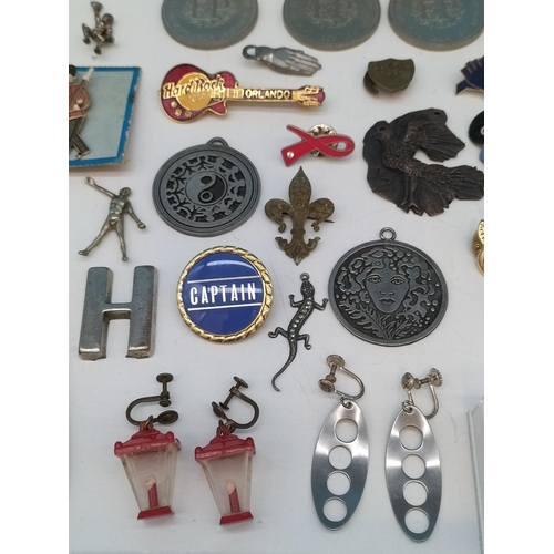 352 - Collection of Commemorative Coins in Case, Badges, Pendants, Watches, etc.