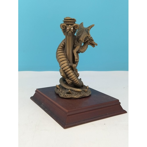 36 - Tudor Mint Myth and Magic 1994 'The Dragon of the Underworld' Figure on Plinth. 17cm High, 16cm x 12... 