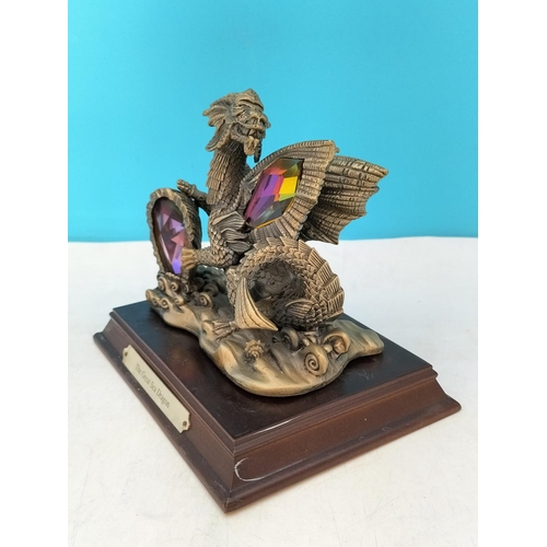380 - Tudor Mint Myth and Magic Figure 'The Great Sea Dragon' on Plinth. 16cm High, 16cm x 12cm.