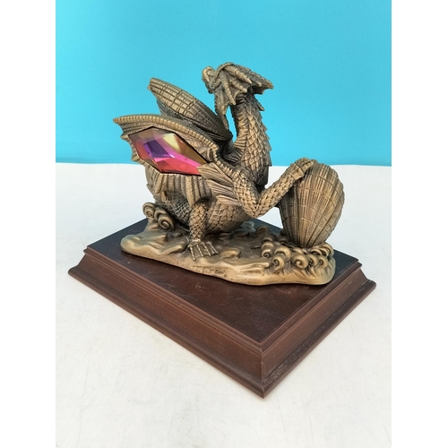 380 - Tudor Mint Myth and Magic Figure 'The Great Sea Dragon' on Plinth. 16cm High, 16cm x 12cm.