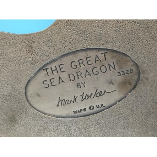 380 - Tudor Mint Myth and Magic Figure 'The Great Sea Dragon' on Plinth. 16cm High, 16cm x 12cm.