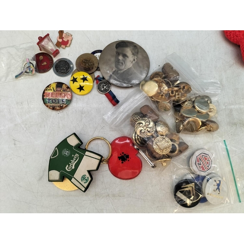 382 - Box of Mixed Items to include Blank CD's, Buttons, Badges, Books, etc.