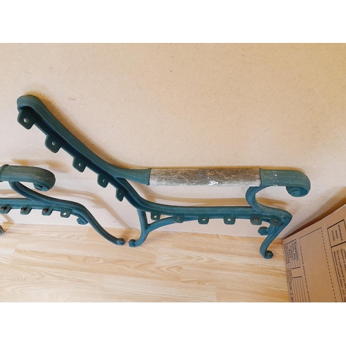 394 - Pair of Vintage Cast Metal Garden Seat/Bench Ends. 82cm x 62cm. Collection Only.
