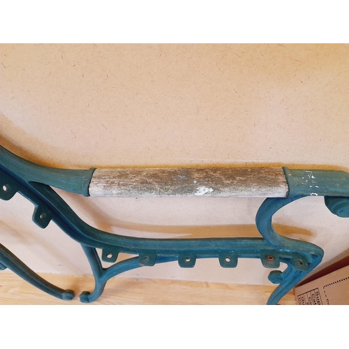 394 - Pair of Vintage Cast Metal Garden Seat/Bench Ends. 82cm x 62cm. Collection Only.