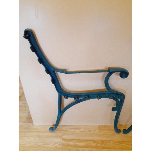 394 - Pair of Vintage Cast Metal Garden Seat/Bench Ends. 82cm x 62cm. Collection Only.