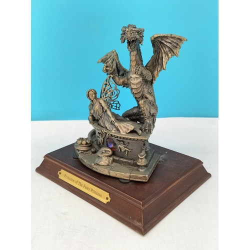 395 - Tudor Mint Myth and Magic 2000 Dragon Figure 'Protector of the Fairy Princess' on Plinth. 18cm High,... 