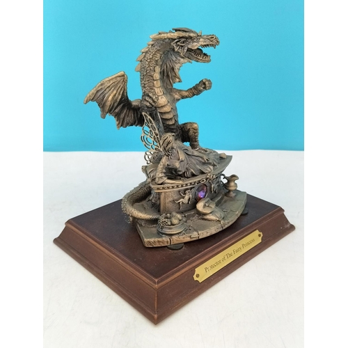 395 - Tudor Mint Myth and Magic 2000 Dragon Figure 'Protector of the Fairy Princess' on Plinth. 18cm High,... 