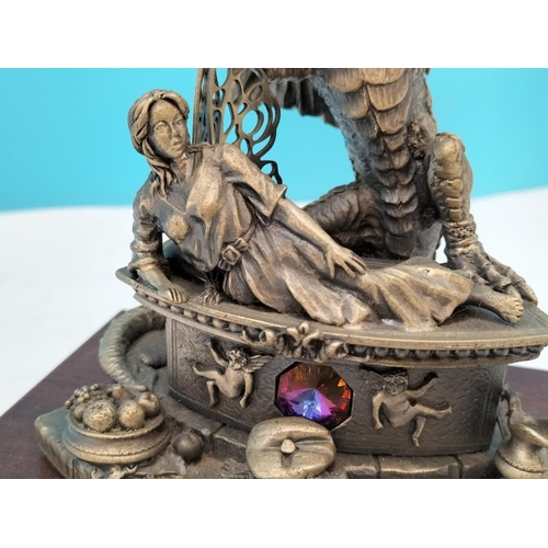 395 - Tudor Mint Myth and Magic 2000 Dragon Figure 'Protector of the Fairy Princess' on Plinth. 18cm High,... 