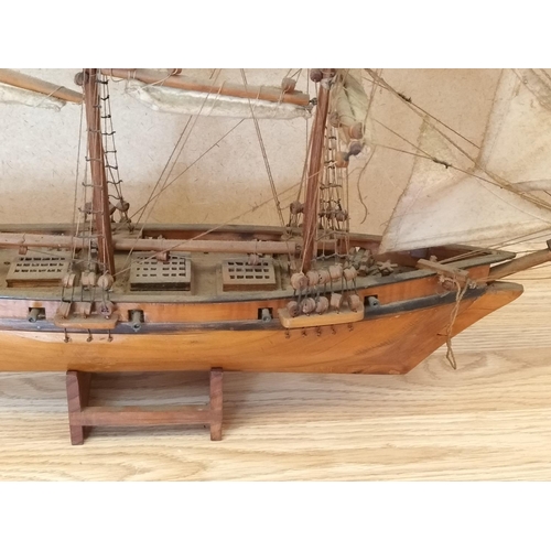 400 - Scale Model of a Sailing Ship on Stand. Some Restoration/Cleaning Required. 70cm High x 50cm. Collec... 