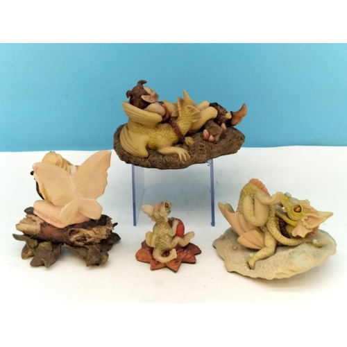 403 - Enchantica Dragon Figures (3) to include Jonquil & Rarajack, Snappa and Ratajack Figures plus a Jenn... 