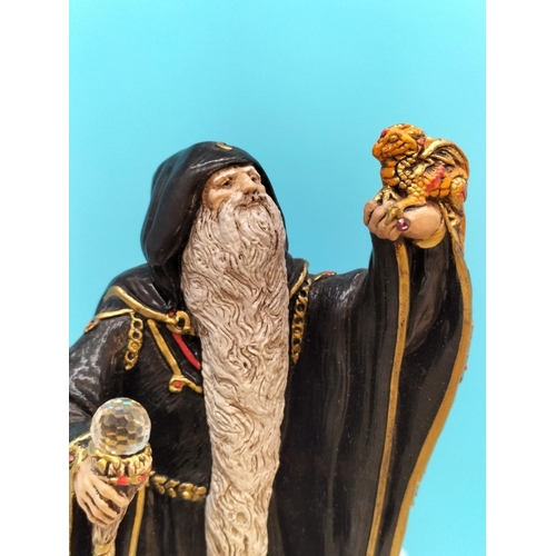405 - Windstone Editions (USA) PENA '86 Small 17cm Black Wizard Figure.