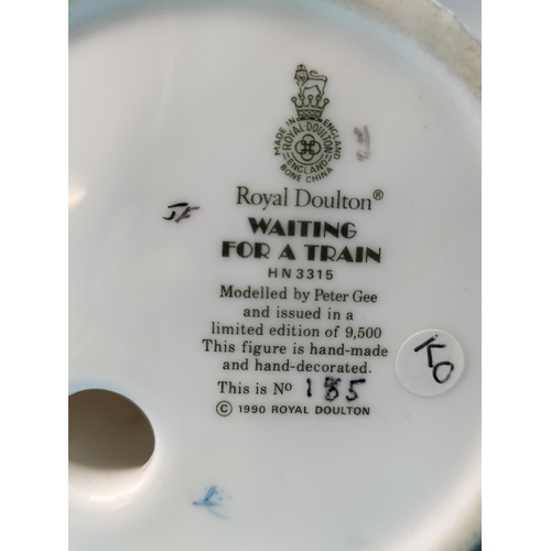 43 - Royal Doulton 22.5cm Figure 'Waiting For a Train' HN 3315. Limited Edition 185/9,500 and Modelled by... 