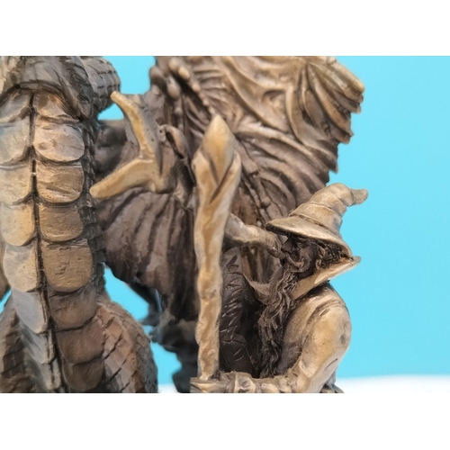 541 - Tudor Mint Myth and Magic 1998 Dragon Figure 'Prince of Dragons' on Plinth. 19cm High, 16cm x 12cm.