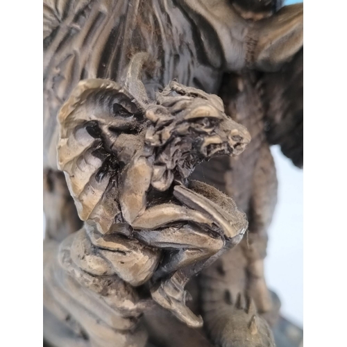 541 - Tudor Mint Myth and Magic 1998 Dragon Figure 'Prince of Dragons' on Plinth. 19cm High, 16cm x 12cm.