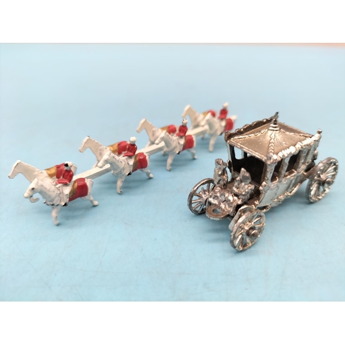 59 - Collection of Items to include Hallmarked Silver Frame, Small Lead Queen's Coach and Horses (12cm Lo... 