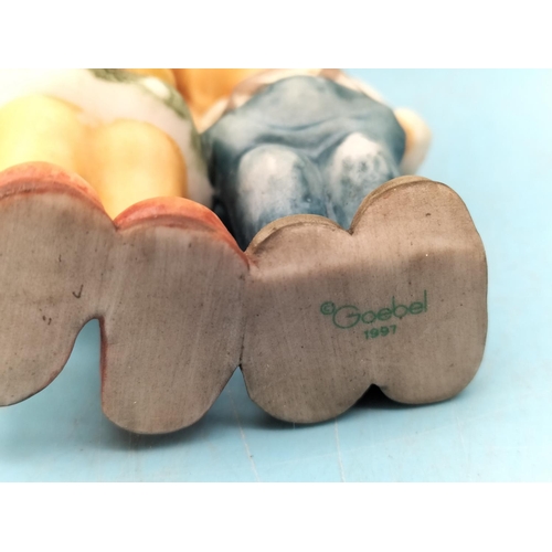 60 - Goebel Berta Hummel 7.5cm Christmas Decorations (3), 'My First Nativity', 'Little Brother' and 'Lett... 