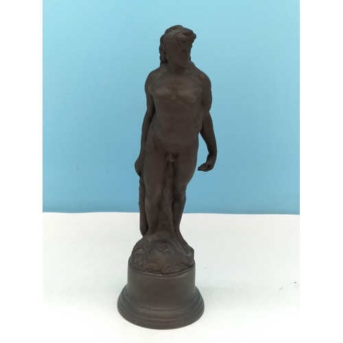 71 - Wedgwood Black Basalt 30cm Figure of Hercules.