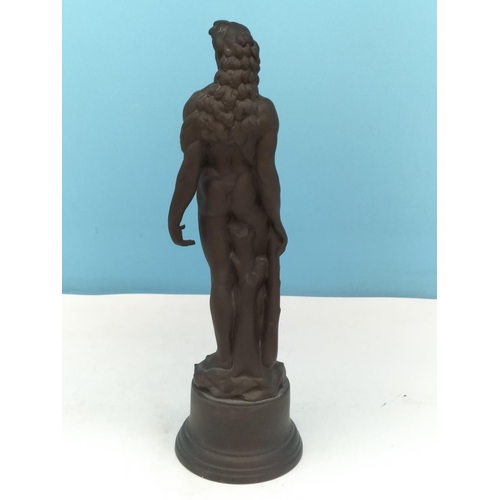 71 - Wedgwood Black Basalt 30cm Figure of Hercules.