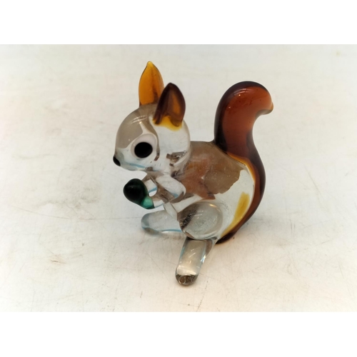95 - Collection of Hand Blown Art Glass Animals to include Pirelli Glass Squirrel plus Zebras (2), Pengui... 