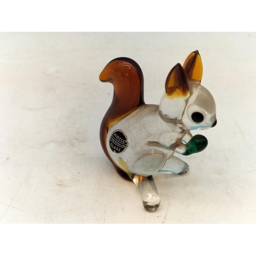 95 - Collection of Hand Blown Art Glass Animals to include Pirelli Glass Squirrel plus Zebras (2), Pengui... 
