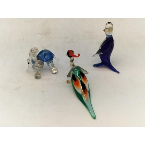 95 - Collection of Hand Blown Art Glass Animals to include Pirelli Glass Squirrel plus Zebras (2), Pengui... 