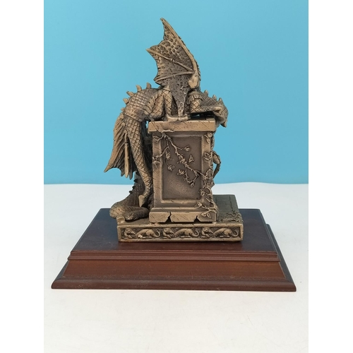120 - Tudor Mint Myth and Magic 'Bewitched' Figure on Plinth. 17cm High, 16cm x 12cm.