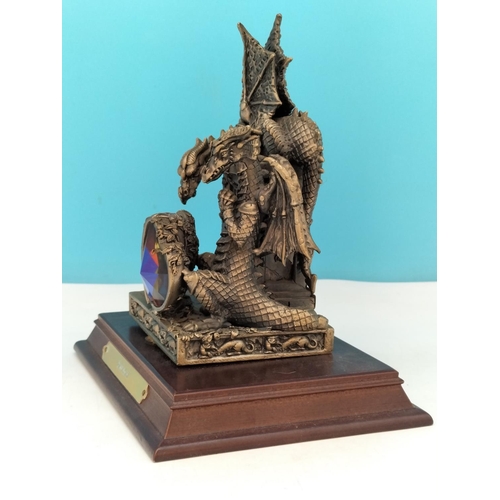 120 - Tudor Mint Myth and Magic 'Bewitched' Figure on Plinth. 17cm High, 16cm x 12cm.