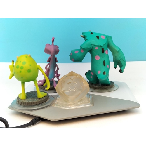 138 - Disney Infinity Monsters Inc Figures (3), Sulley, Mike Wazowski and Randall Boggs plus Crystal and P... 