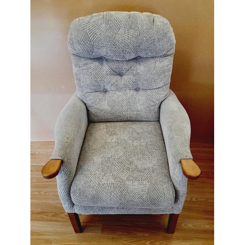 198 - Fabric Covered Fireside Chair. 110cm High, 77cm x 82cm. Collection Only.